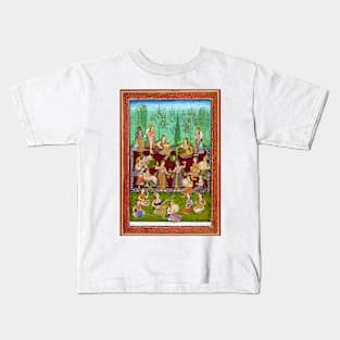 Women Dance & Play Musical Instruments In A Garden 1907 Mughal India Kids T-Shirt